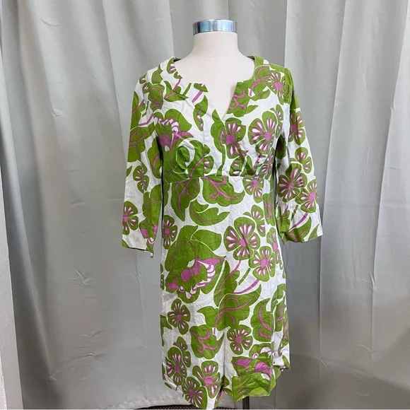 boden green and pink dress Cotton Midi Shirt Dress-Green Tambourine, Pink Stripe main image 1